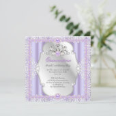 Quinceanera 15e verjaardag Pearl Paars Silver Kaart (Staand voorkant)