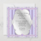 Quinceanera 15e verjaardag Pearl Paars Silver Kaart (Achterkant)