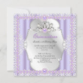 Quinceanera 15e verjaardag Pearl Paars Silver Kaart (Voorkant)