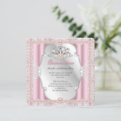 Quinceanera 15e verjaardag Pearl Pink Silver 2 Kaart (Staand voorkant)