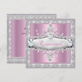 Quinceanera 15e verjaardag Pink Diamond Tiara Kaart (Voorkant / Achterkant)