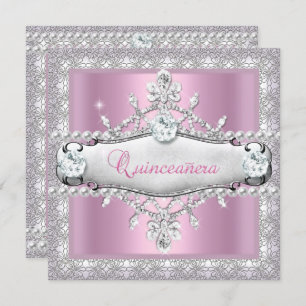 Quinceanera 15e verjaardag Pink Diamond Tiara Kaart