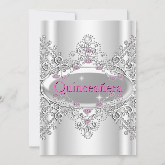 Quinceañera 15e verjaardag Pink Diamonds Kaart (Voorkant)