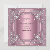 Quinceanera 15e verjaardag Pink Pearl Kaart (Achterkant)