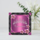 Quinceanera 15e verjaardag Pink Tiara Button Kaart (Staand voorkant)