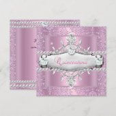 Quinceanera 15e verjaardag Pink Tiara Kaart (Voorkant / Achterkant)