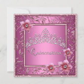 Quinceanera 15e verjaardag Pink Tiara Pink Kaart (Voorkant)