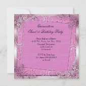 Quinceañera 15e verjaardag Pink White Silver Tiara Kaart (Achterkant)