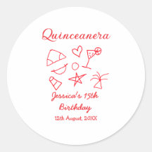 Quinceanera 15e verjaardag rode strandfeest boom z