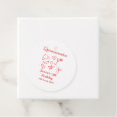 Quinceanera 15e verjaardag rood strand party boom bedankjes labels (In situ)