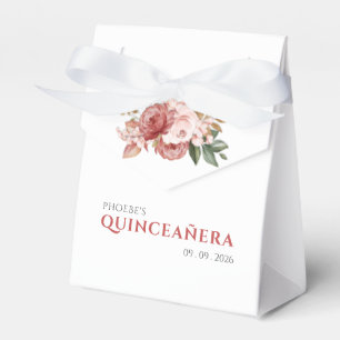Quinceanera 15e verjaardag Roze Floral botanisch Bedankdoosjes