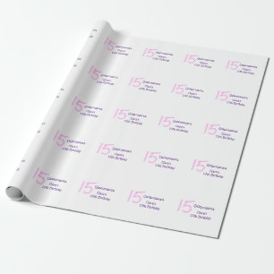 Quinceanera 15e verjaardag roze glitter sjabloon cadeaupapier