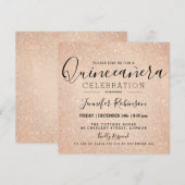 Quinceanera 15e verjaardag Roze goud Glitter verf Kaart (Voorkant / Achterkant)