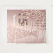 Quinceanera 15e verjaardag roze goud glitters roze wandkleed (Voorkant (horizontaal))