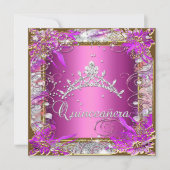 Quinceañera 15e verjaardag Roze goud Kaart (Voorkant)