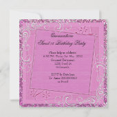 Quinceañera 15e verjaardag  roze zilver kaart (Achterkant)