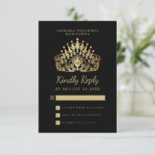 Quinceañera 15e verjaardag RSVP kaartje (Staand voorkant)