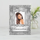 Quinceañera 15e verjaardag Silver Tiara Kaart (Staand voorkant)