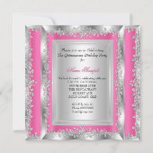 Quinceanera 15e verjaardag Snoep Roze Silver Shoes Kaart (Achterkant)