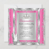 Quinceanera 15e verjaardag Snoep Roze Silver Shoes Kaart (Voorkant)