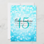 Quinceanera 15e verjaardag Turquoise Bokeh Lights Kaart (Achterkant)