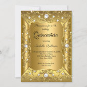 Quinceanera 15e verjaardag van de goudpearl kaart (Voorkant)