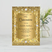 Quinceanera 15e verjaardag van de goudpearl kaart (Staand voorkant)