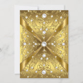 Quinceanera 15e verjaardag van de goudpearl kaart (Achterkant)