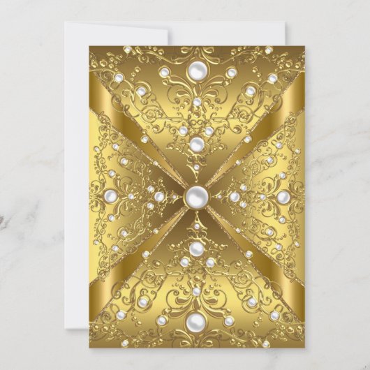 Quinceanera 15e verjaardag van de goudpearl kaart (Achterkant)