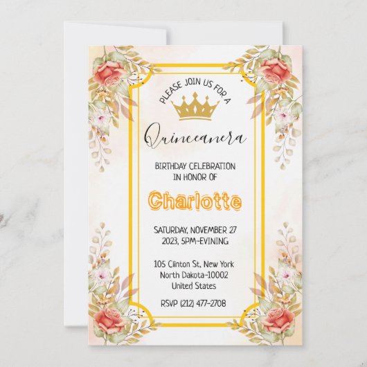 Quinceanera 15e verjaardag van het Spaanse meisje Kaart (Voorkant)