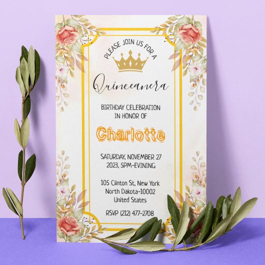 Quinceanera 15e verjaardag van het Spaanse meisje Kaart