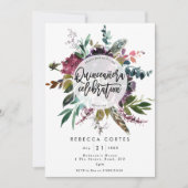 Quinceanera 15e verjaardag veren bloemen kaart (Voorkant)