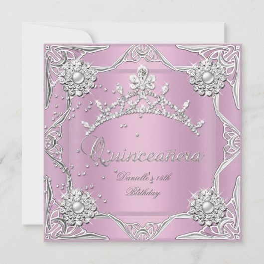 Quinceanera 15e verjaardag Zachte Roze Kaart (Voorkant)