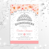 Quinceanera 15e verjaardag - Zilverroze Kaart