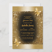 Quinceañera 15e verjaardag zwart goud folie kaart (Achterkant)