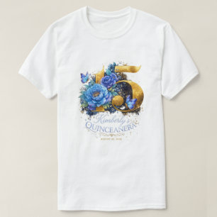 Quinceanera 15e verjaardagsfeest bloemstuk t-shirt