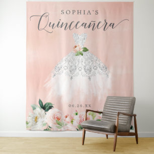 Quinceanera 15e verjaardagsfeest decoratie achterg wandkleed