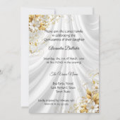 Quinceanera 15e Verjaardagsfeest Gouden Witte Jurk Kaart (Achterkant)