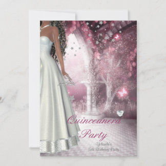 Quinceanera 15e verjaardagsfeest jurk wit kaart