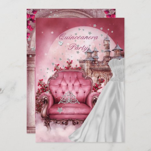 Quinceanera 15e verjaardagsfeest kaart (Voorkant / Achterkant)