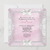 Quinceanera 15e verjaardagsfeest Roze hoge hakken Kaart (Achterkant)