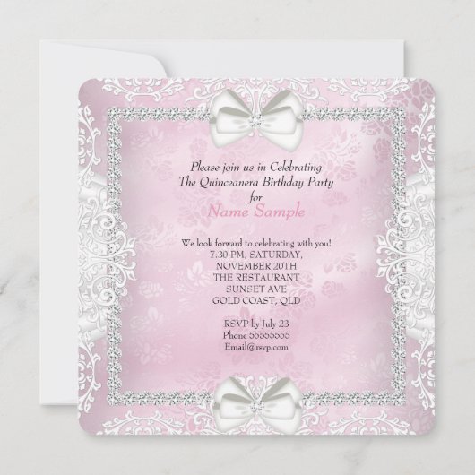 Quinceanera 15e verjaardagsfeest Roze hoge hakken Kaart (Achterkant)