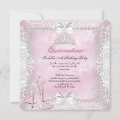 Quinceanera 15e verjaardagsfeest Roze hoge hakken Kaart (Voorkant)