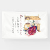 Quinceañera 15e verjaardagsfeestje Bourgogne Rode  Spandoek (Horizontaal)