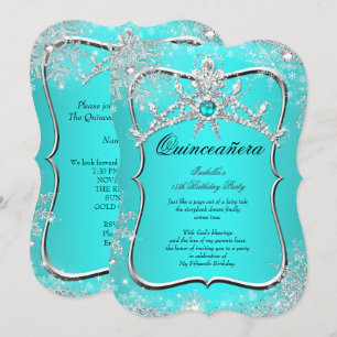 Quinceanera 15e Winter Wonderland Aqua Parel Kaart