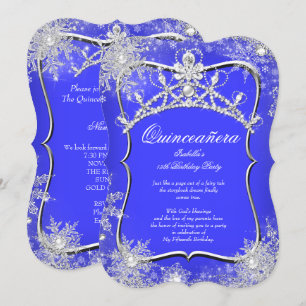 Quinceanera 15e Winter Wonderland Koningsblauw Kaart