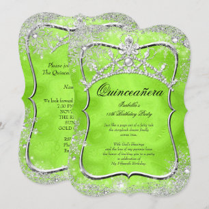 Quinceanera 15e Winter Wonderland Lime Groen Kaart
