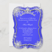 Quinceanera 15e Winter Wonderland Royal Blue Kaart (Achterkant)