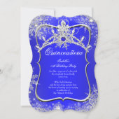 Quinceanera 15e Winter Wonderland Royal Blue Kaart (Voorkant)