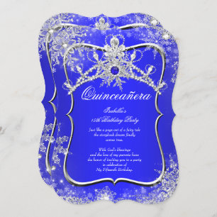 Quinceanera 15e Winter Wonderland Royal Blue Kaart